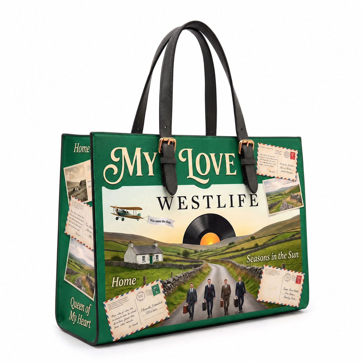 Mary's Westlife Memory Bag — My Love Ireland design, handmade collage tote